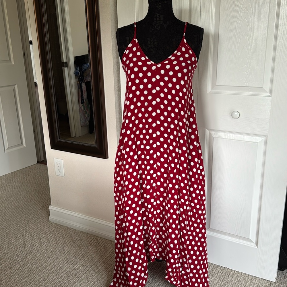 Grecerelle red polkadot dress size s